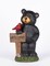 Hi-Line Gifts Bear Holding Welcome Sign Outdoor Garden Statue - 18.5" - Black and Brown